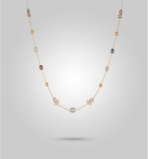 Shimmery colours gemstone necklace