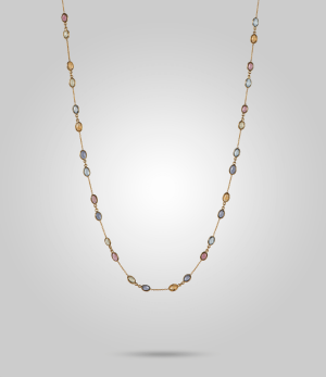 Gemstone shimmer link necklace