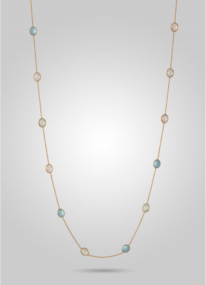 Trendy pastel gemstone necklace