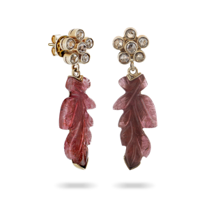 Pink tourmaline danglers
