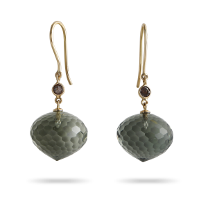 Green amethyst hoops