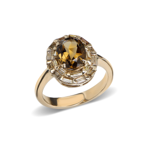 Smoky topaz ring