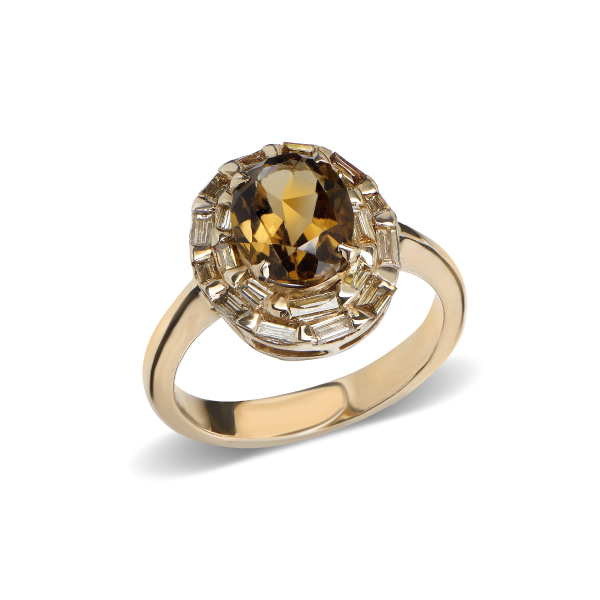 Smoky topaz ring