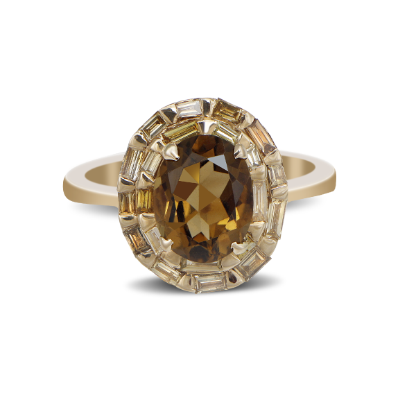 Smoky topaz ring