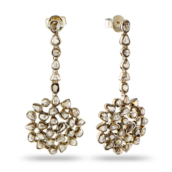 Merry champagne diamond dangler earrings